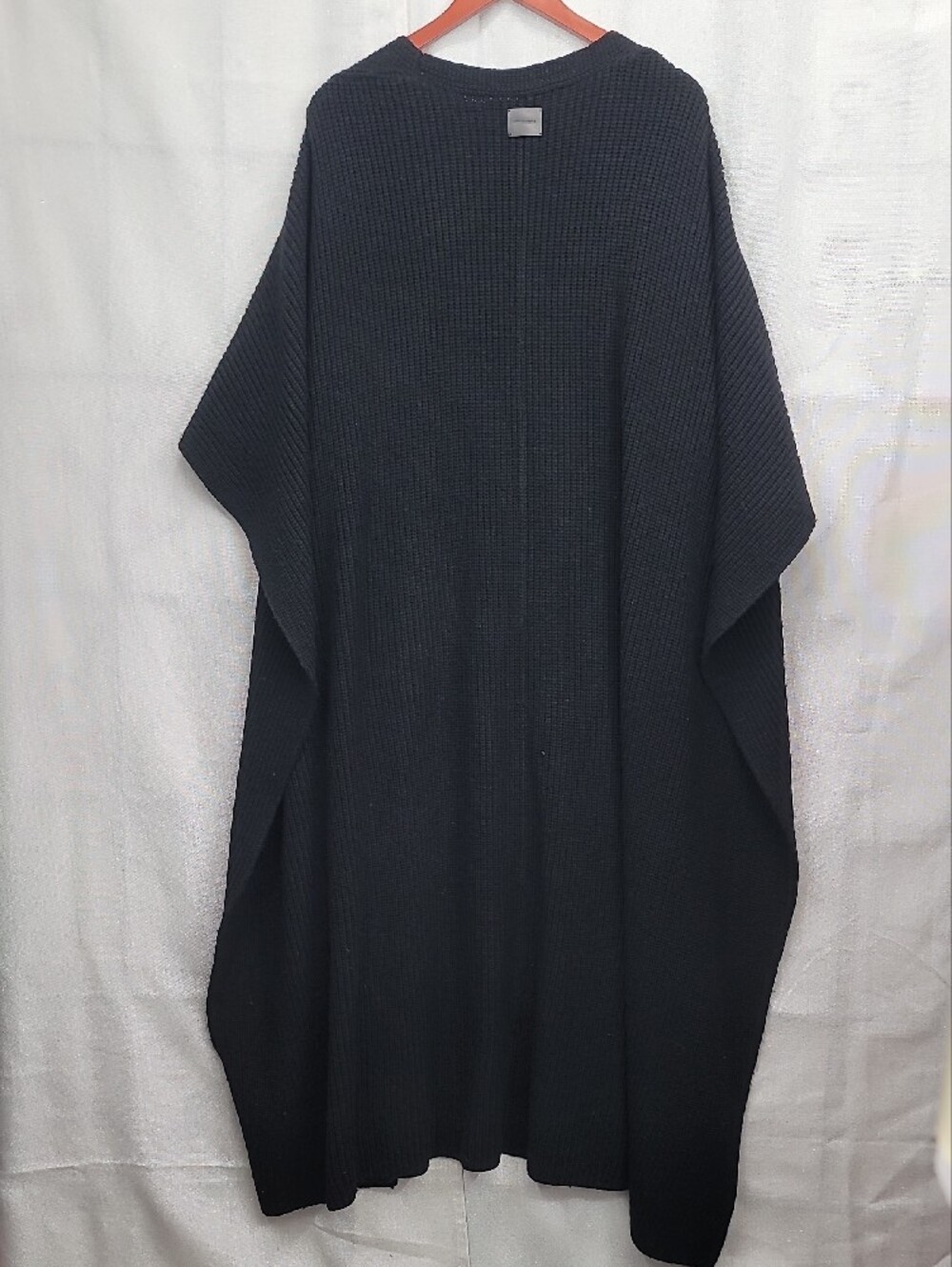 All Saints Farren Maxi Length Ribbed Ruana Scarf OS - Picture 11 of 15
